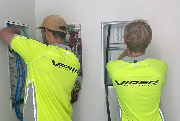 Viper Electrical electricians working on a home in West Auckland