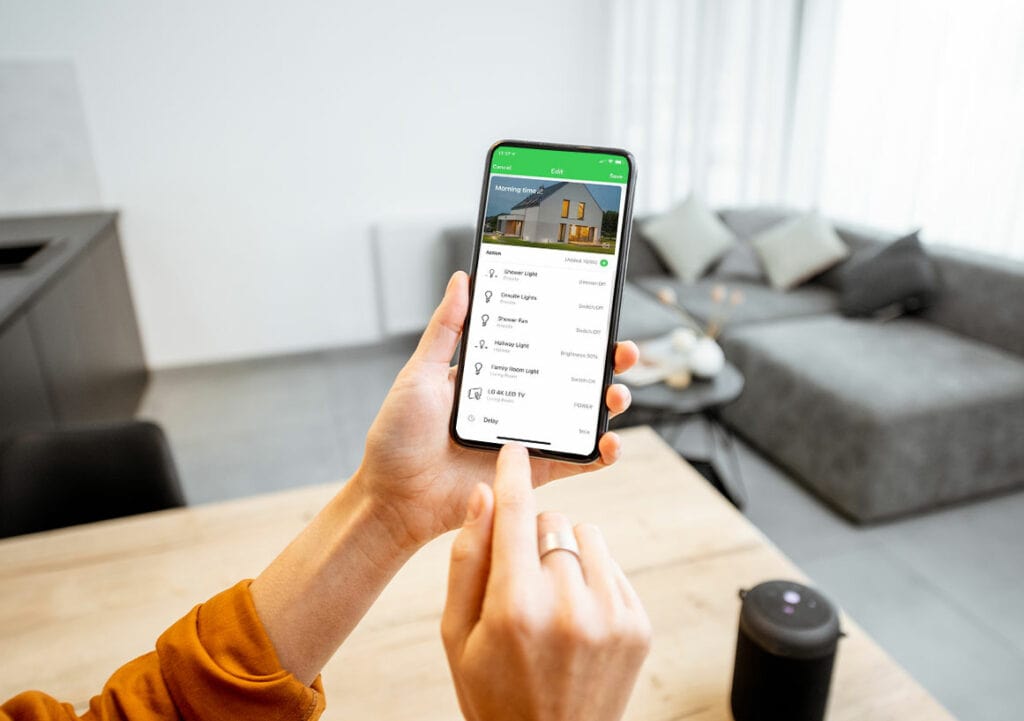 Close up of phone app for Smart Home Installation